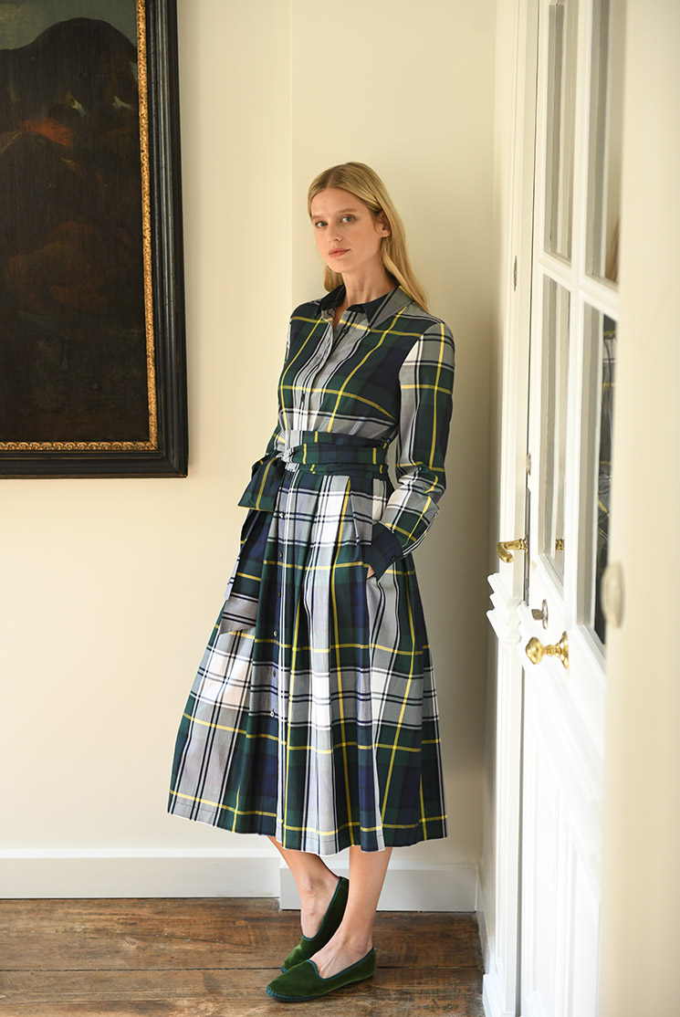 XL Gordon Tartan in Baumwoll Twill f�r Hemdblusenkleid 