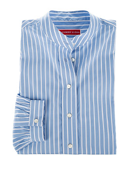 Bluse mit Stehkragen in Streifen  