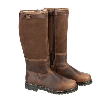 Jagdstiefel in Wildleder mit Lammfellfutter  