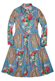 Kleid Paisleys und Blumen