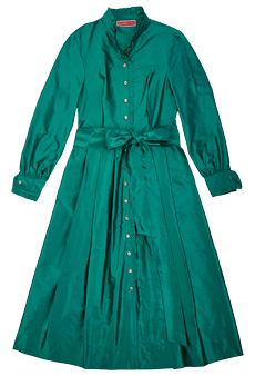 Dress silk, emerald