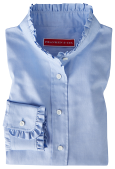 Blouse ruffles, light blue