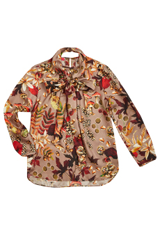 Blouse silk, forest foliage