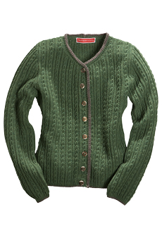 Strickjacke Lambswool, grn