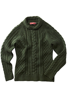 Pullover shawlcollar, green