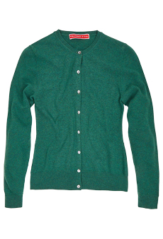 Cardigan Lambswool Tartan green