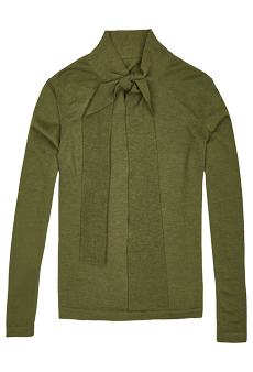 Sweater with bow, olive