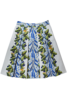 Skirt bows and leaves, blue