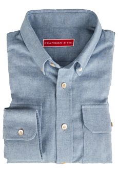 Shirt cotton/wool, blue