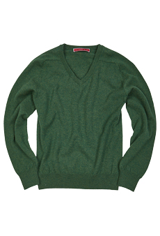 Pullover V-Ausschnitt, grasgrün
