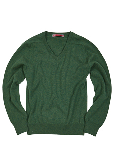 Sweater V-Neck, grasgreen