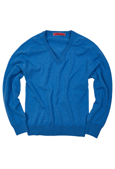 Pullover V-Ausschnitt, saphirblau