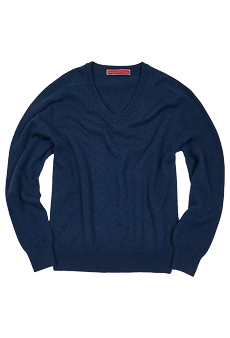 Pullover V-Ausschnitt, indigoblau