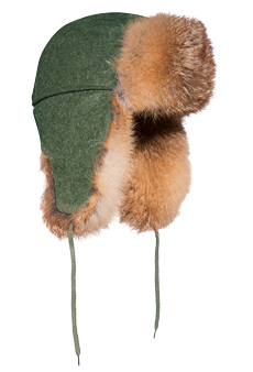 Uschanka fox, loden green