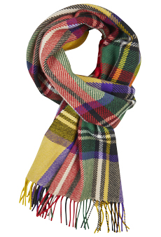 Schal Kaschmir Tartan, gelb