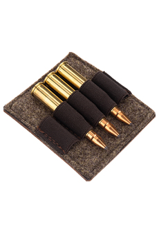 Patronenetui Loden/Leder, braun
