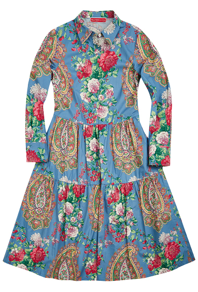 Kleid Paisleys und Blumen