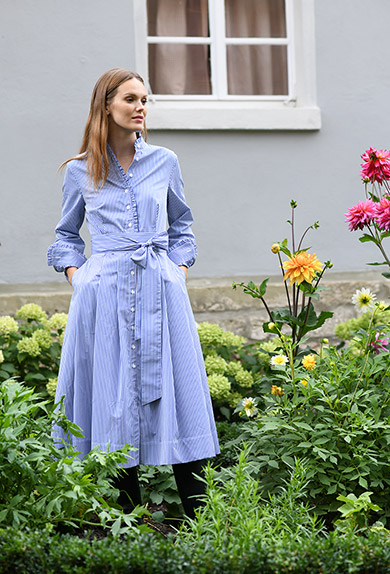 Kleid Streifen + Rschen