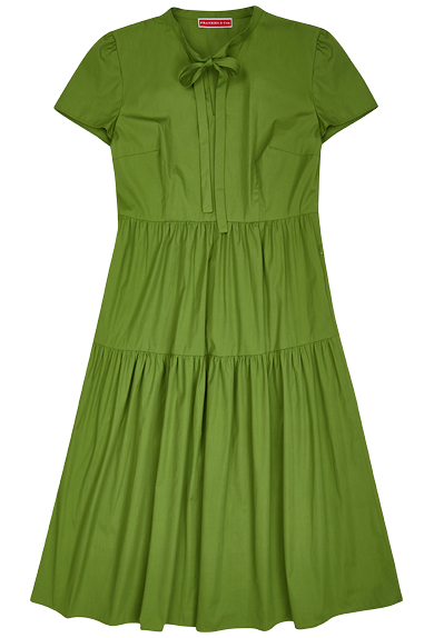 Dress with bow, green