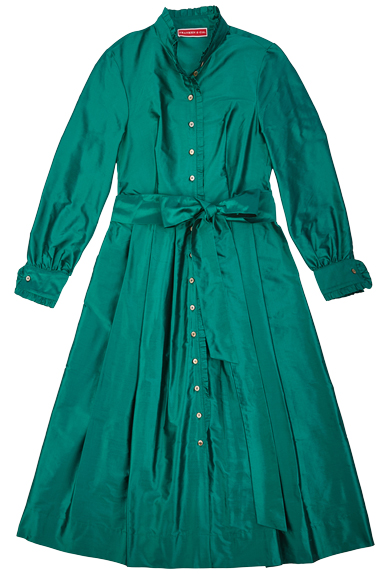 Dress silk, emerald