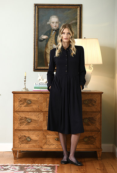 Kleid Wolljersey, navy