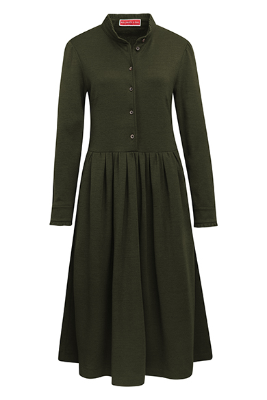 Kleid Wolljersey, oliv
