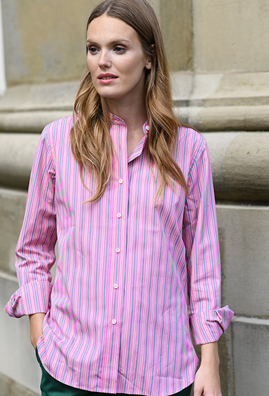 Blouse stripes, pink