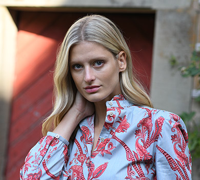 Blouse paisley + stripes