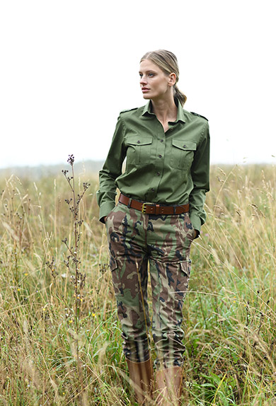 Bluse Twill, Safari
