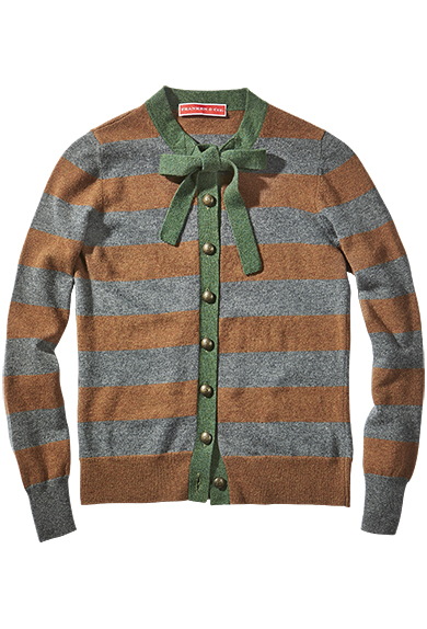 tie neck cardigan