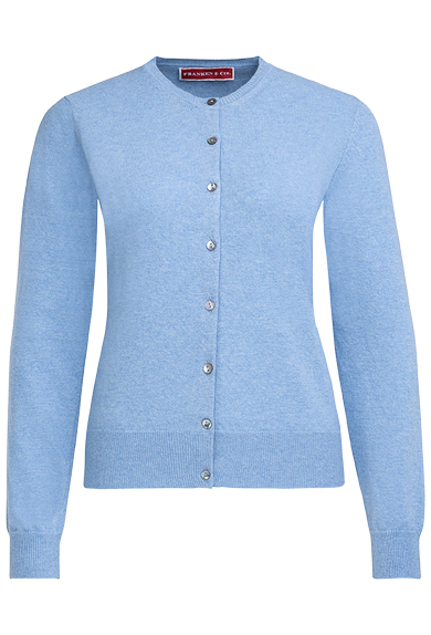 Cardigan Lambswool, hellblau