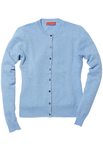 Cardigan Lambswool, hellblau