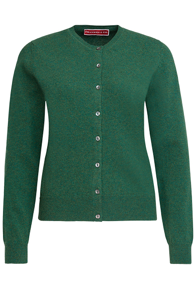 Cardigan Lambswool Tartan green