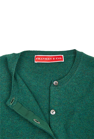 Cardigan Lambswool Tartan green