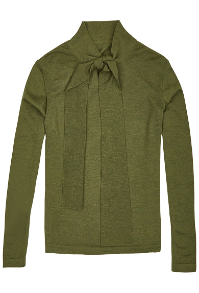 Sweater with bow, olive