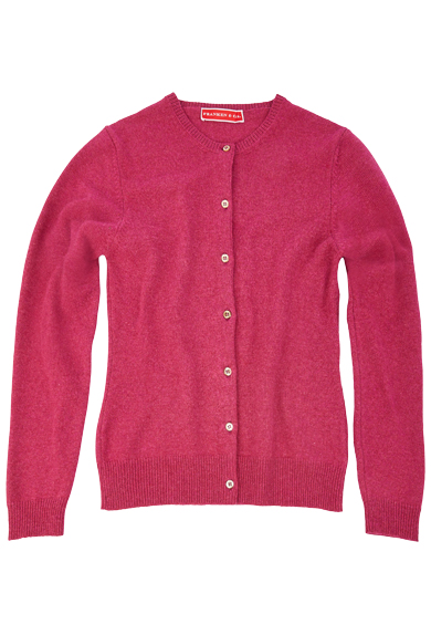 Cardigan lambswool, fuchsia