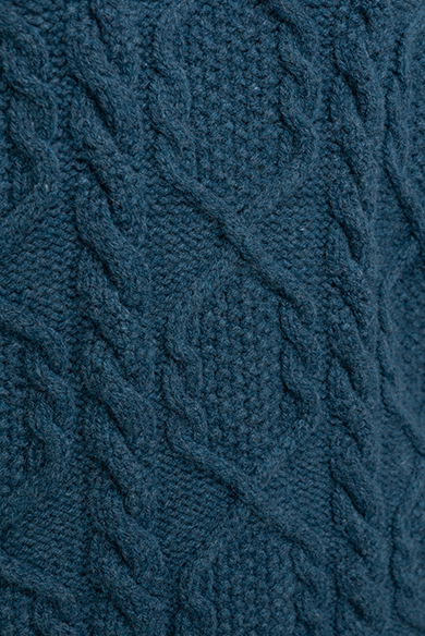 Rollkragenpullover Aran, jeansblau