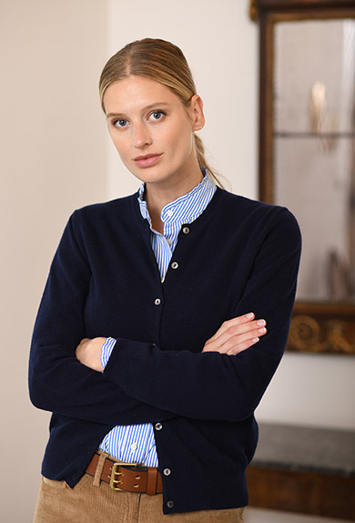 Cardigan Lambswool, navy
