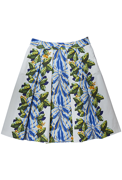 Skirt bows and leaves, blue