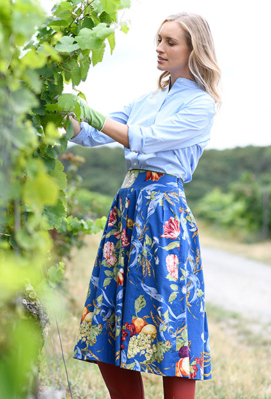 Rock Blumen und Frchte Blau
