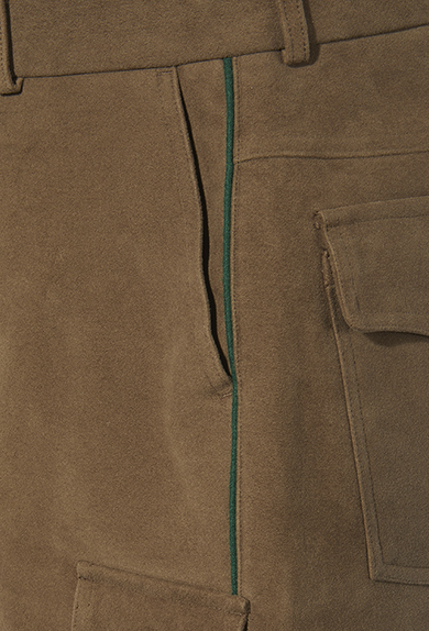 Field trousers moleskin, green piping