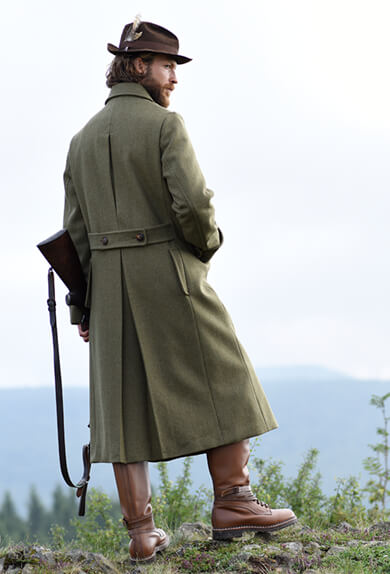 Wool top field coat