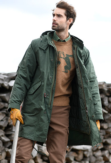 Parka waxcotton, green