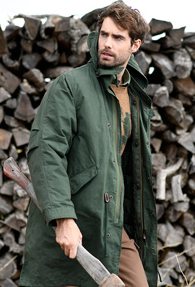 Parka waxcotton, green