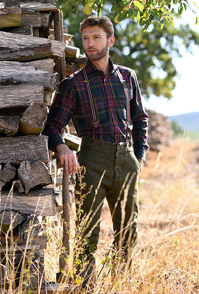 Shirt flannel red/green/blue