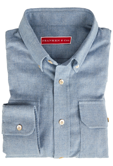Shirt cotton/wool, blue