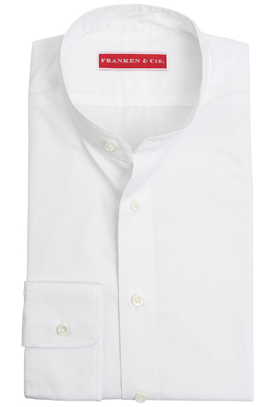 Shirt stand up collar, white