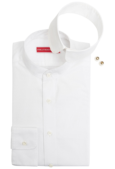 Shirt stand up collar, white
