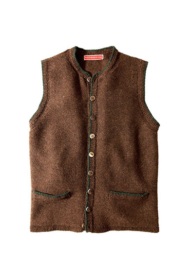 Vest Shetlandwool, brown