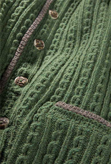 Cardigan Lambswool, green